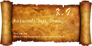 Kelecsényi Irma névjegykártya